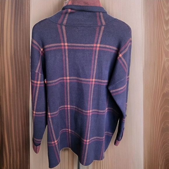 Max Studio Women’s XL Plaid Cowl Neck Sweater Pullover Cozy Fall Winter - Picture 3 of 9